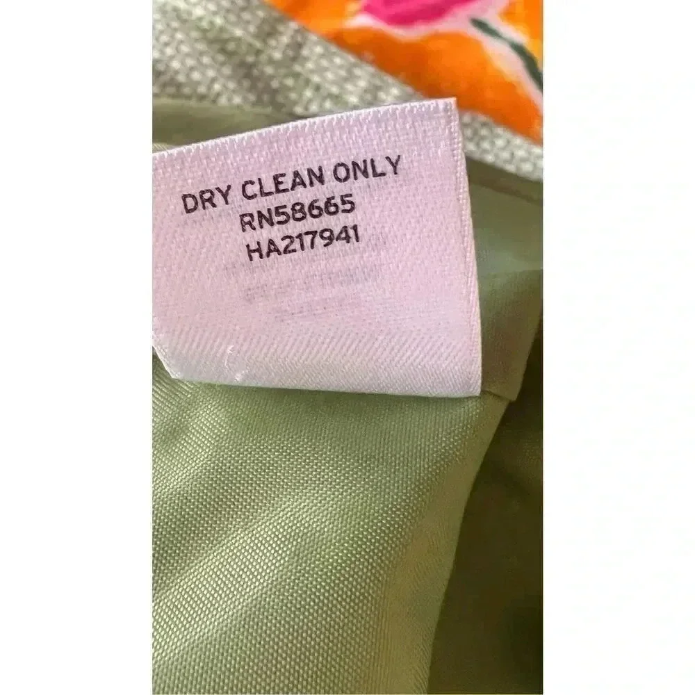 Halogen Womens Sage Green Linen Blend Lined Two Button Blazer Jacket Size Medium